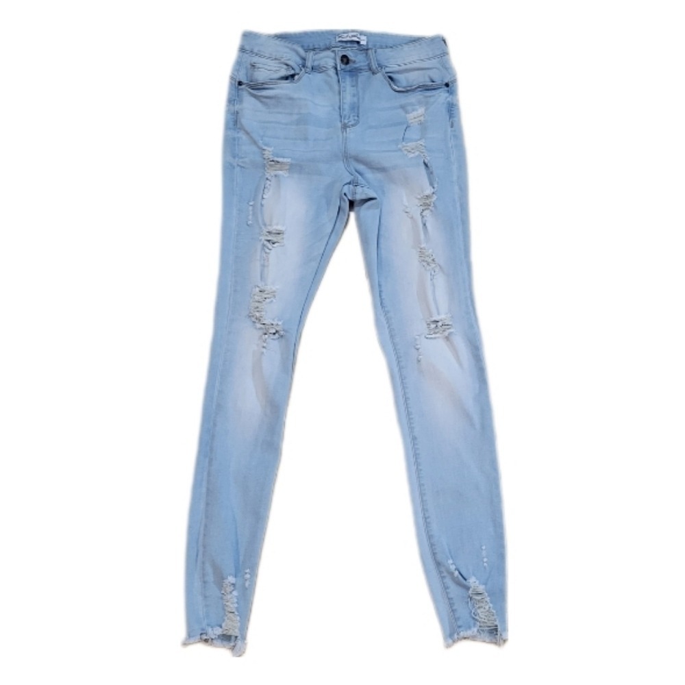 Thread & Others Womens Light Wash Distressed Skinny Jeans Size 7/8 P20810 Edgy